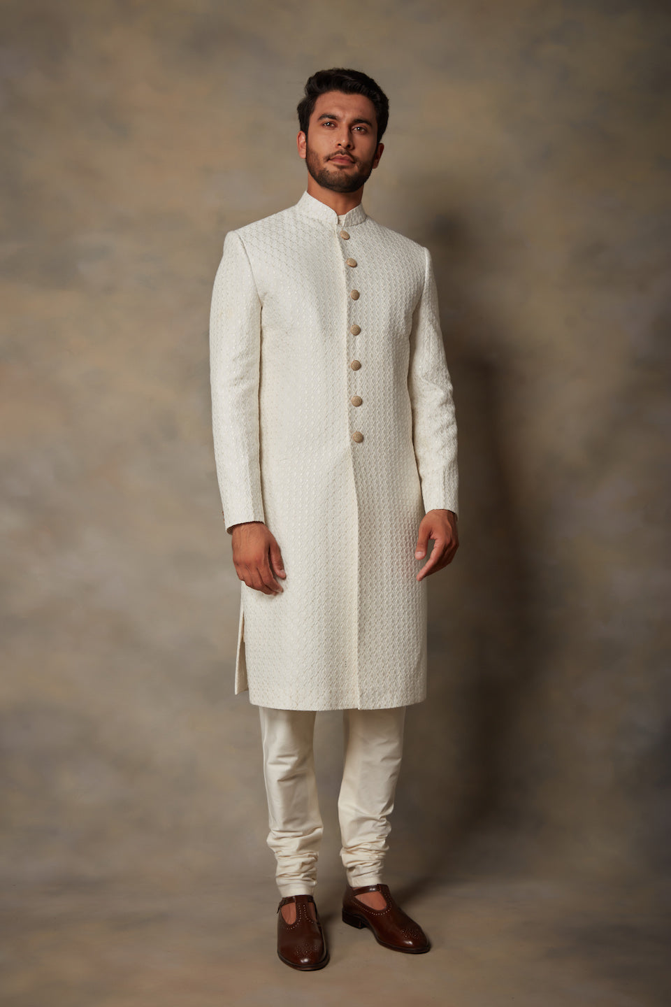 Gargee Designer's IVORY EMBROIDERED SHERWANI SET Gargee Designer