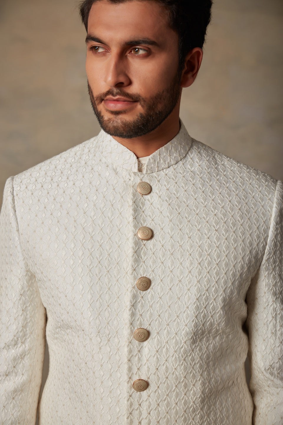 Gargee Designer's IVORY EMBROIDERED SHERWANI SET Gargee Designer