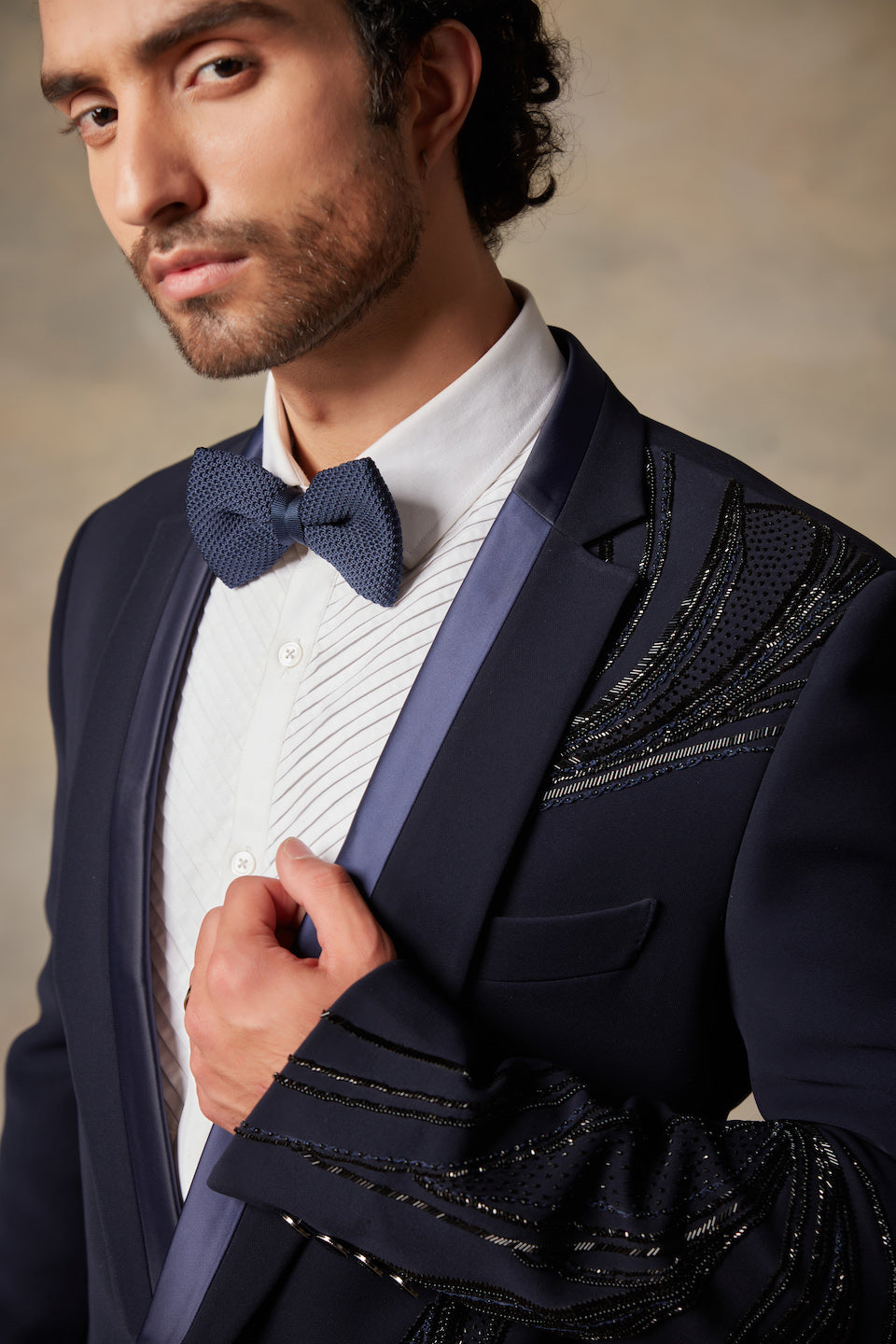 Gargee Designer's NAVY EMBROIDERED TUXEDO SET Gargee Designer