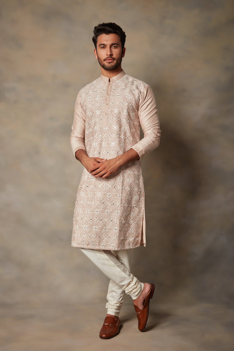 Gargee Designer's BEIGE APPLIQUE KURTA SET Gargee Designer