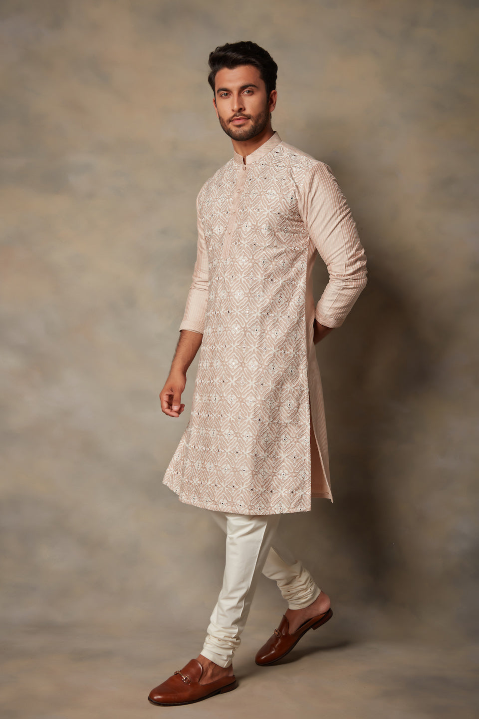 Gargee Designer's BEIGE APPLIQUE KURTA SET Gargee Designer