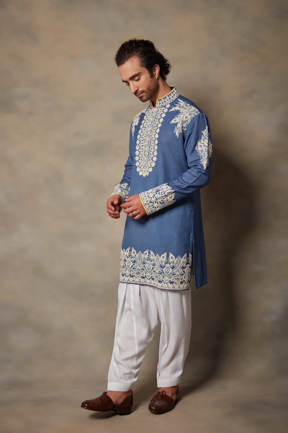 Gargee Designer's BLUE EMBROIDERED KURTA SET Gargee Designer