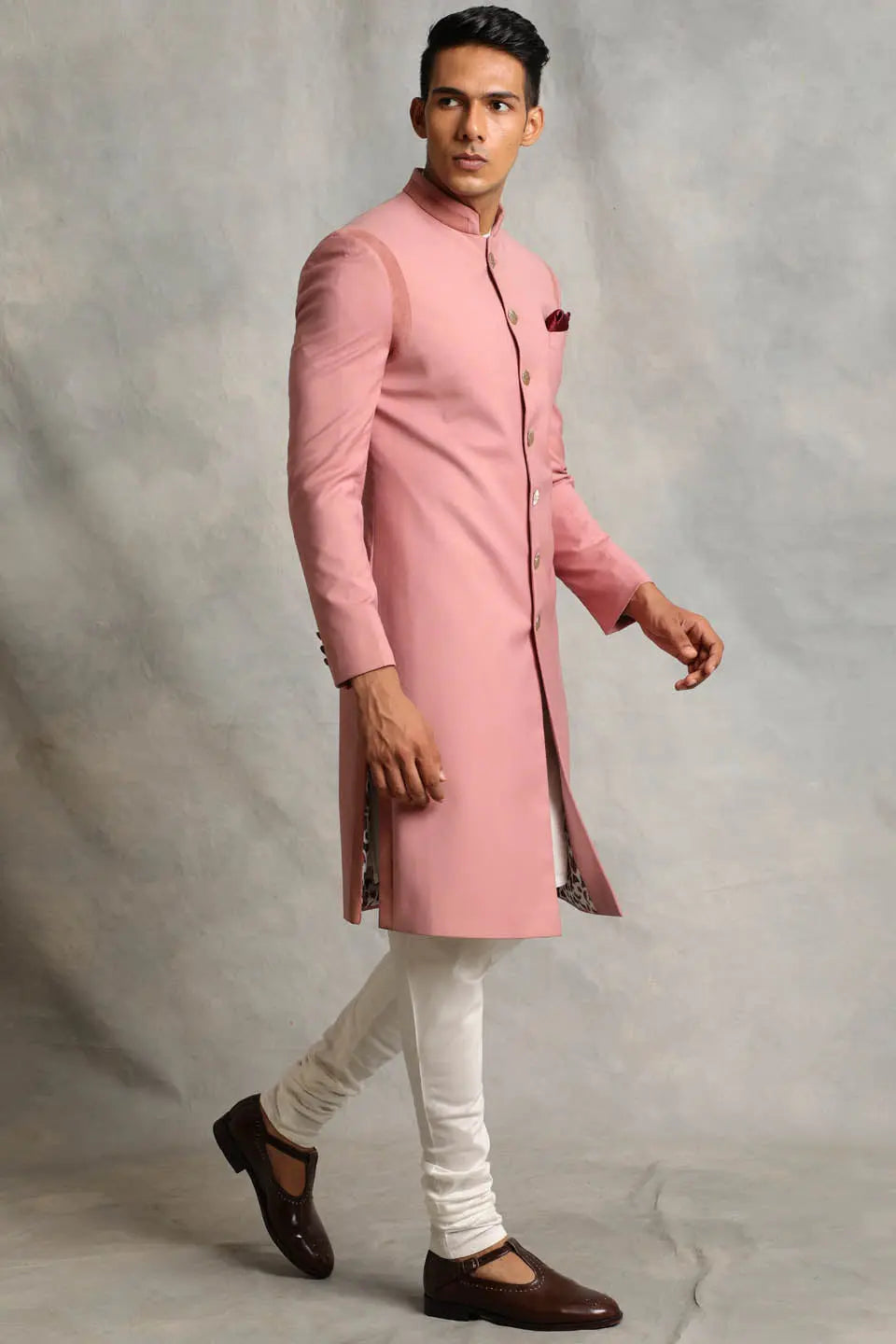 SOLID PINK SHERWANI SET 2