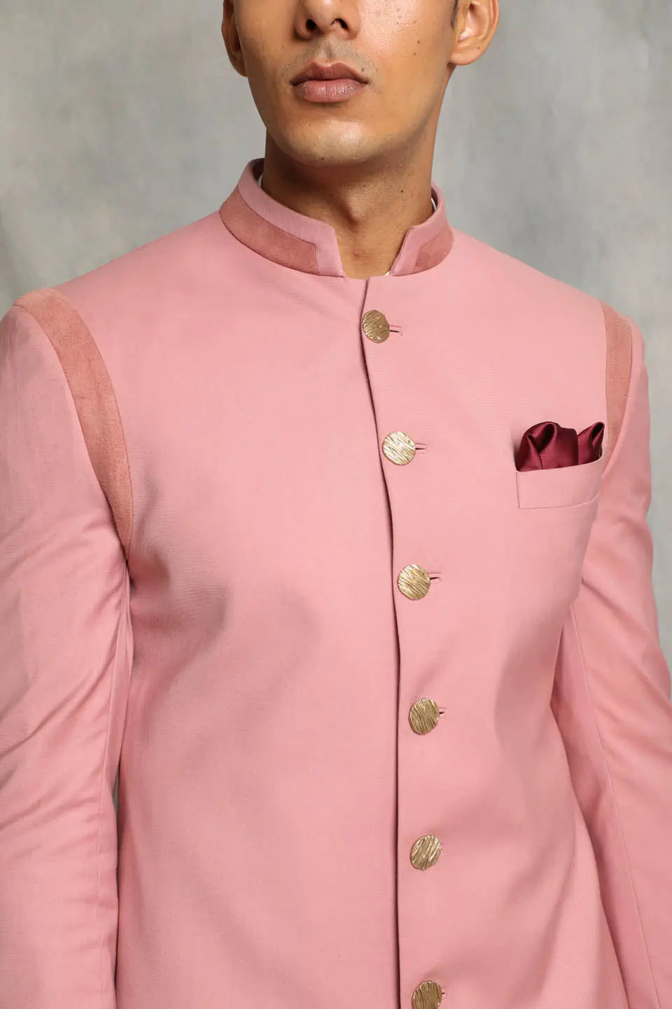SOLID PINK SHERWANI SET 5