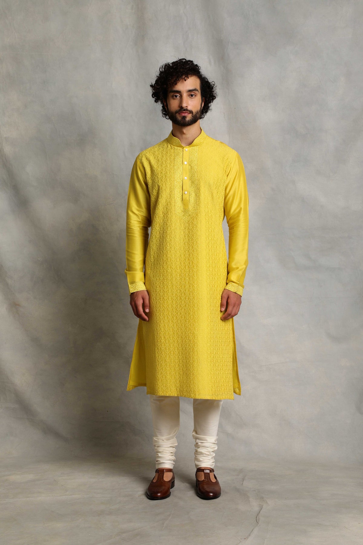 Gargee Designer's YELLOW EMBROIDERED KURTA SET Gargee