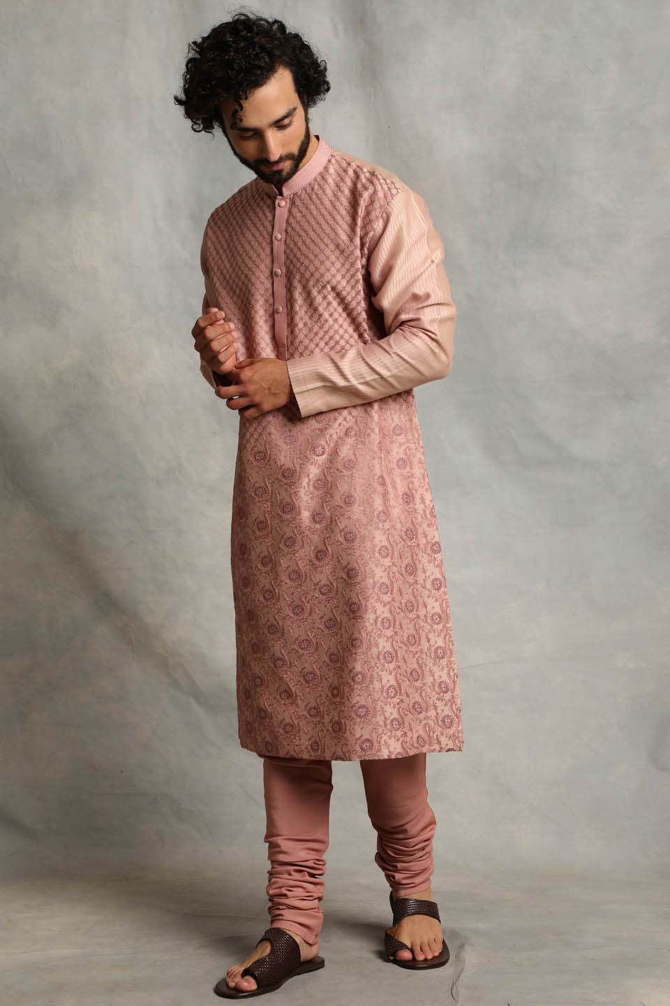 PINK EMBROIDERED KURTA SET 3