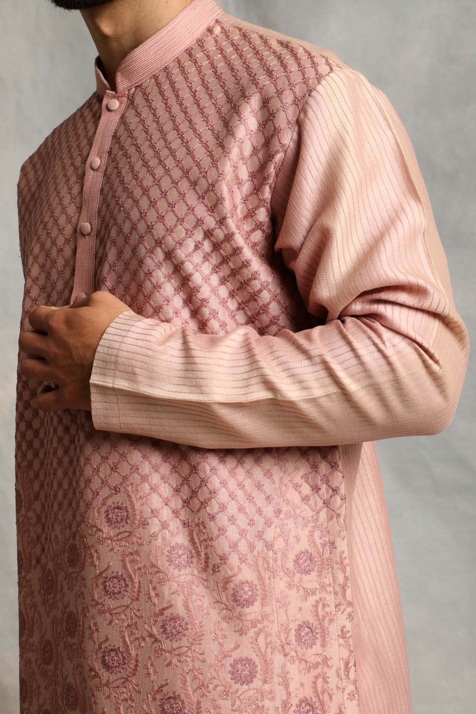 PINK EMBROIDERED KURTA SET 5