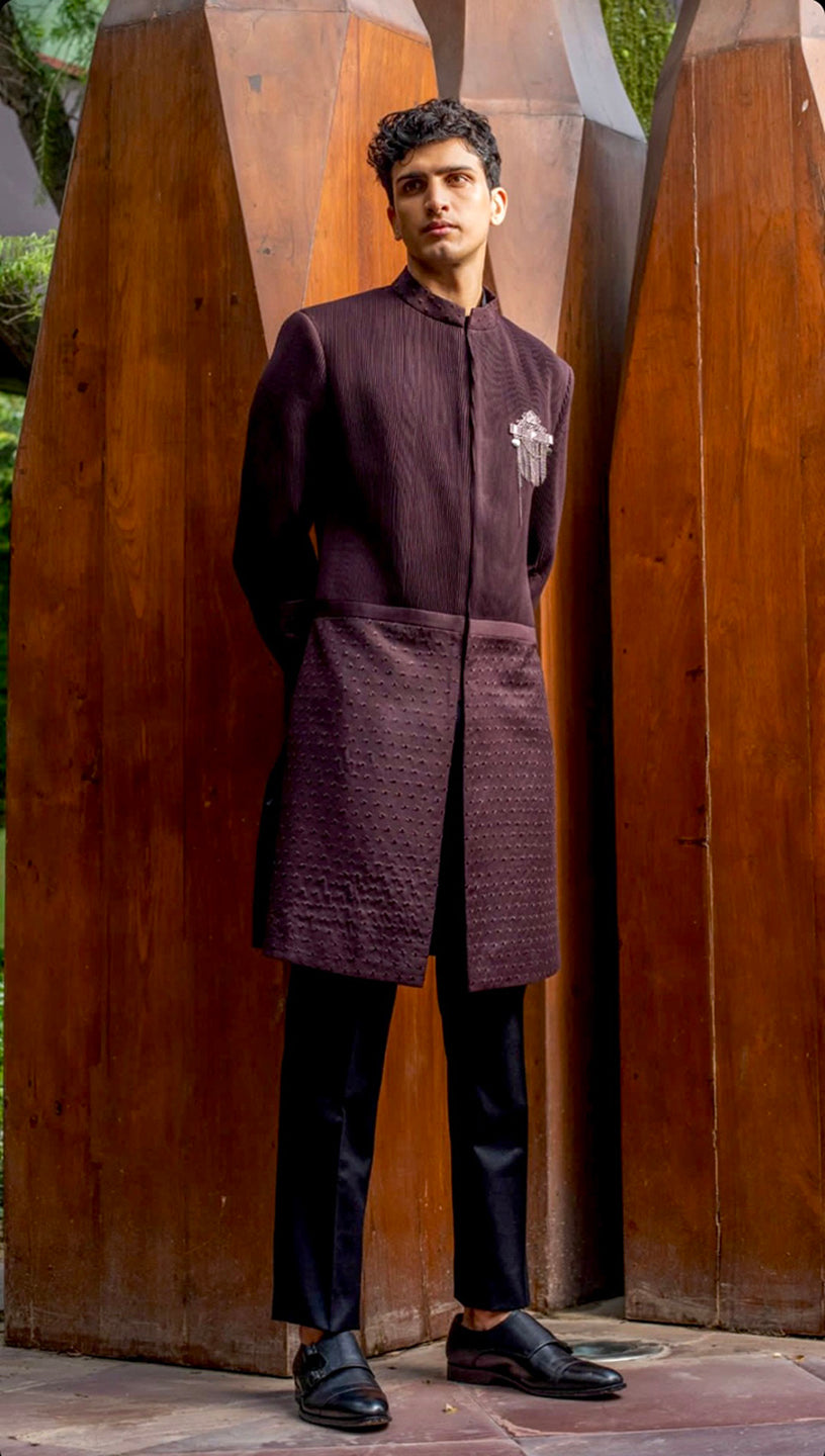 WINE PLEATED INDO SET 1