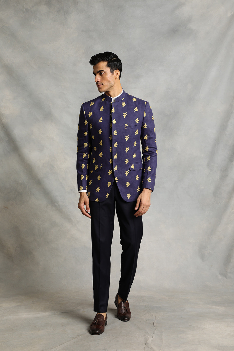 BLUE EMBROIDERED BANDHGALA SET 1