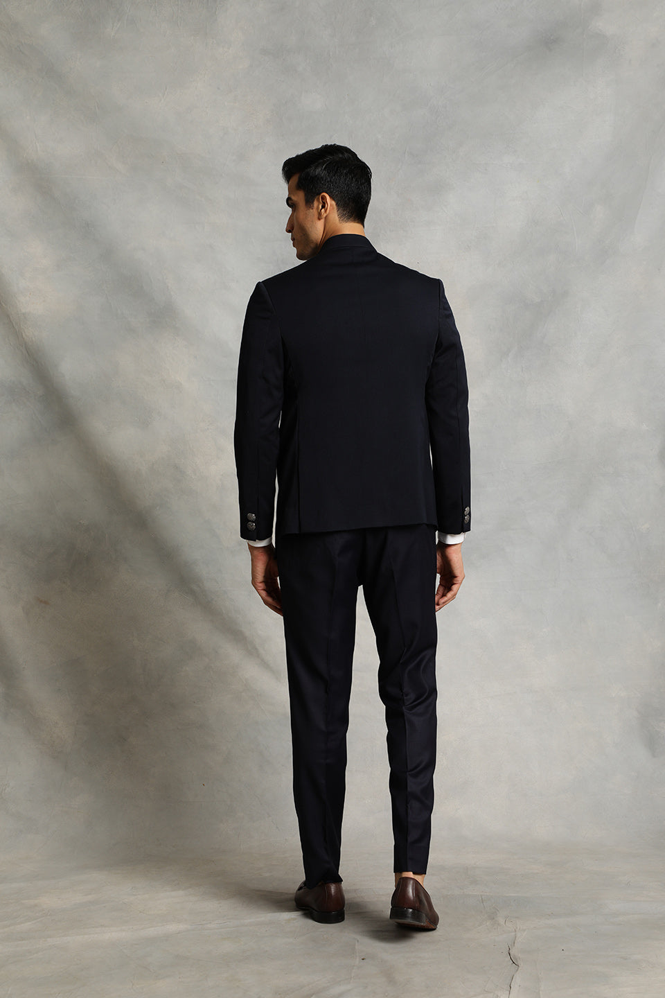NAVY PANELED BANDHGALA SET 4