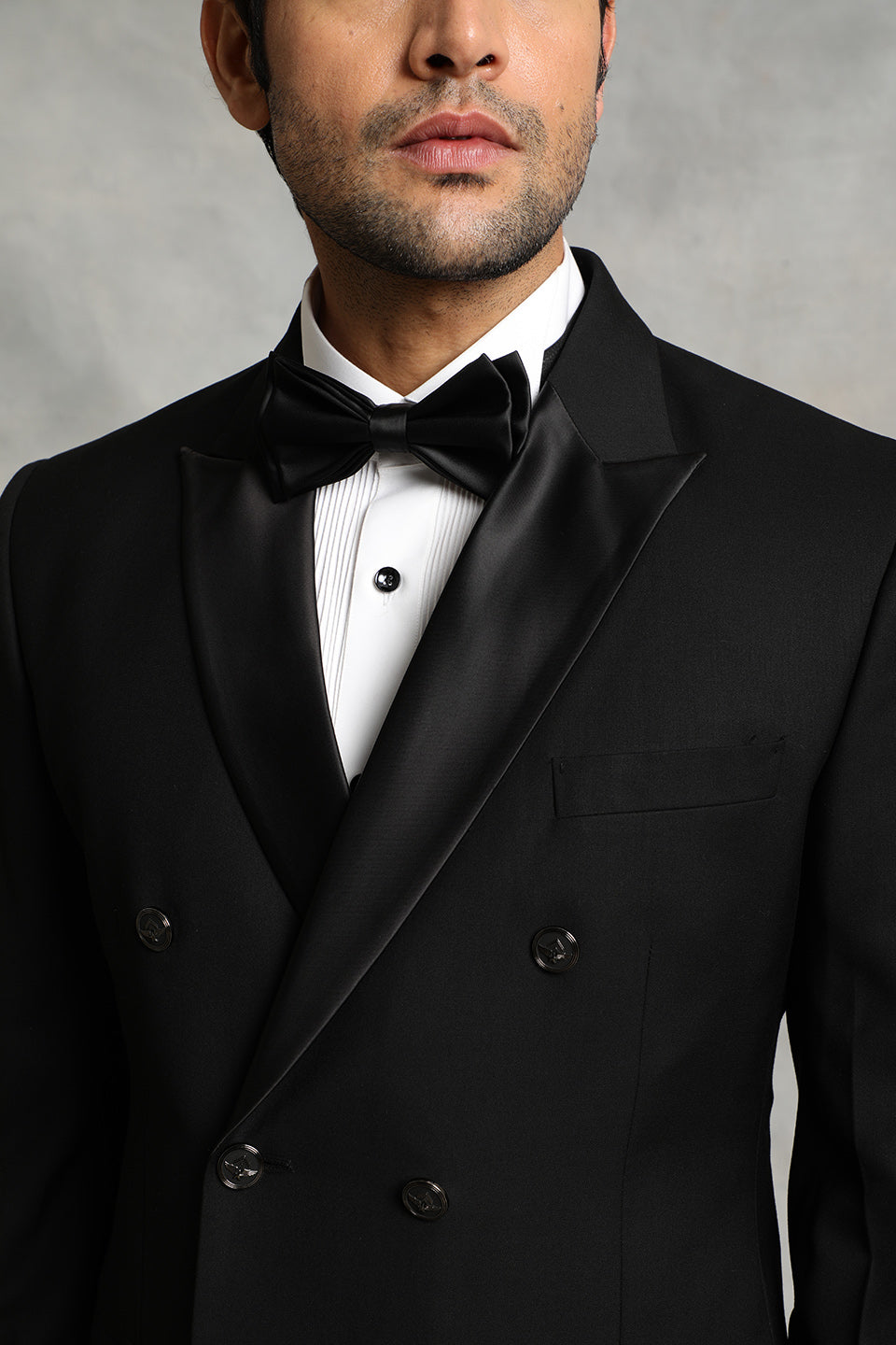BLACK DOUBLE BREASTED TUXEDO SET 5