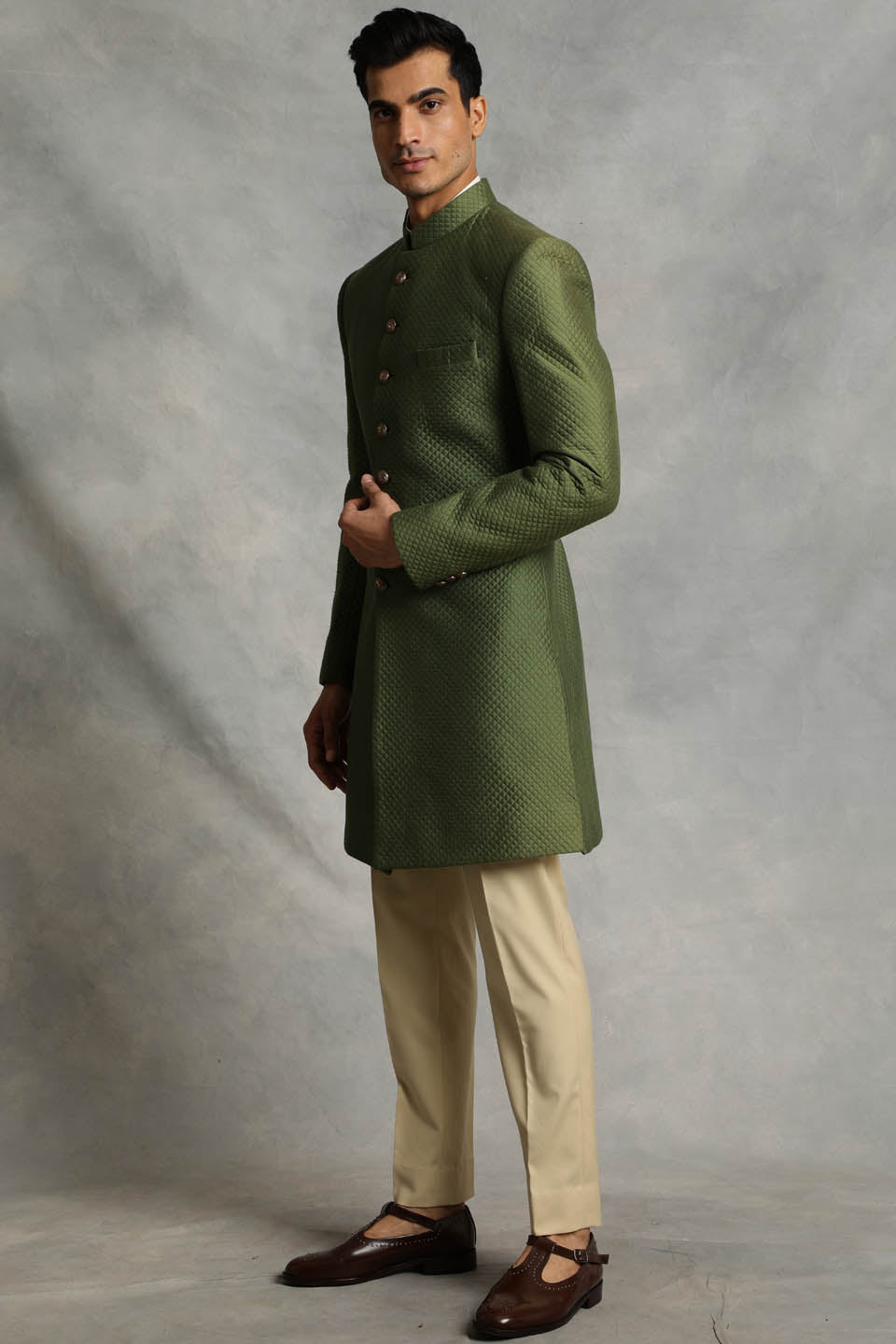 GREEN QUILTED INDO SET 3