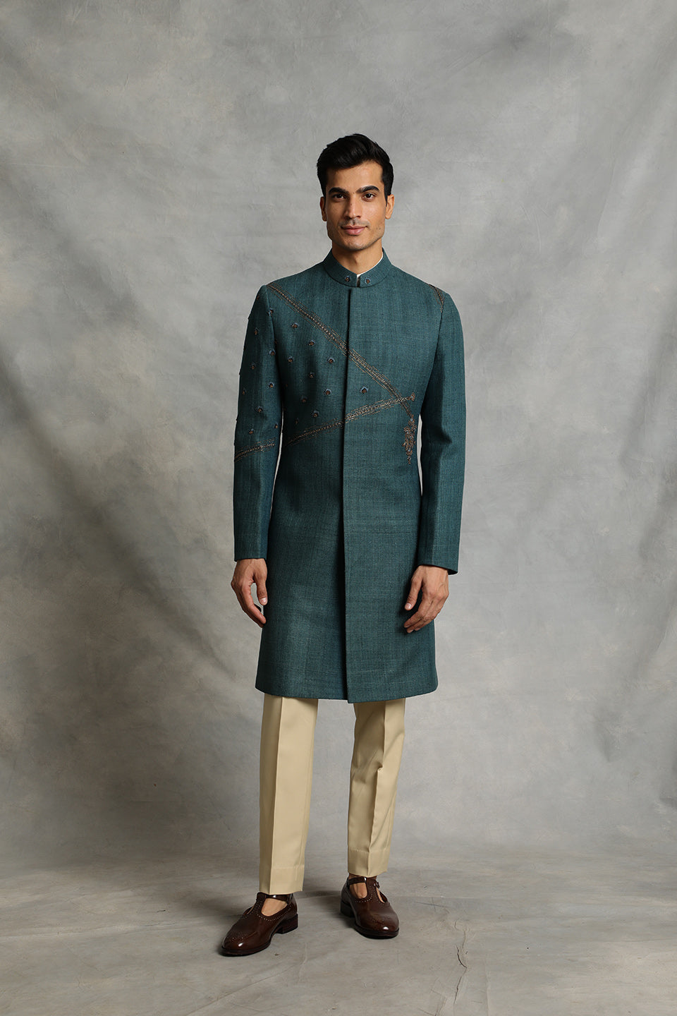 TEAL EMBROIDERED INDO SET 1