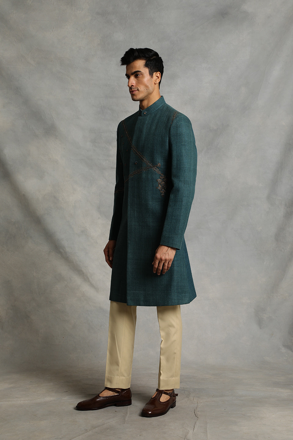 TEAL EMBROIDERED INDO SET 3
