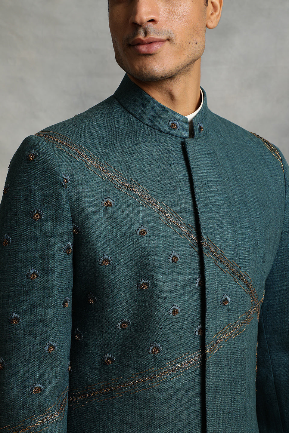 TEAL EMBROIDERED INDO SET 5