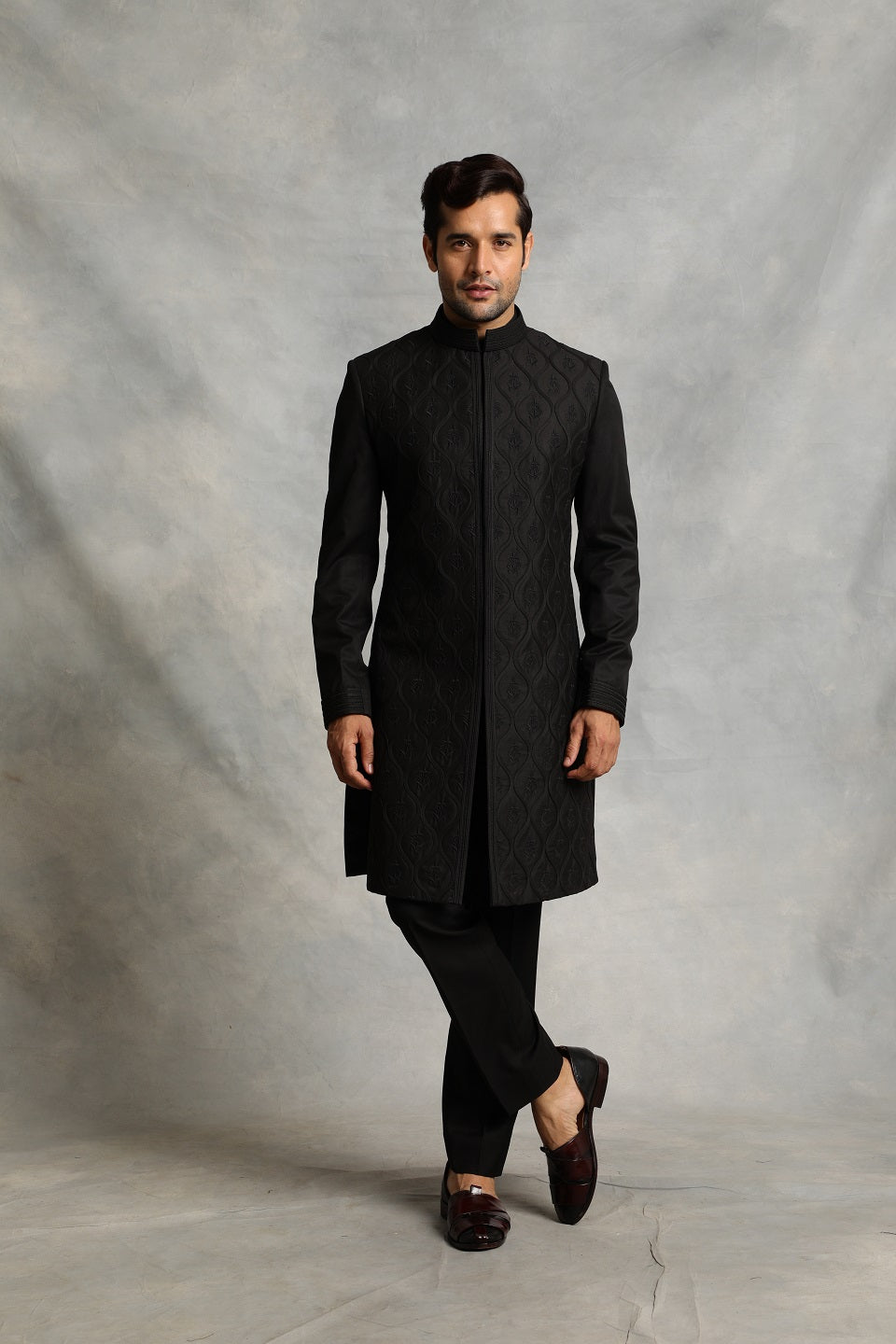 BLACK EMBROIDERED INDO SET 3