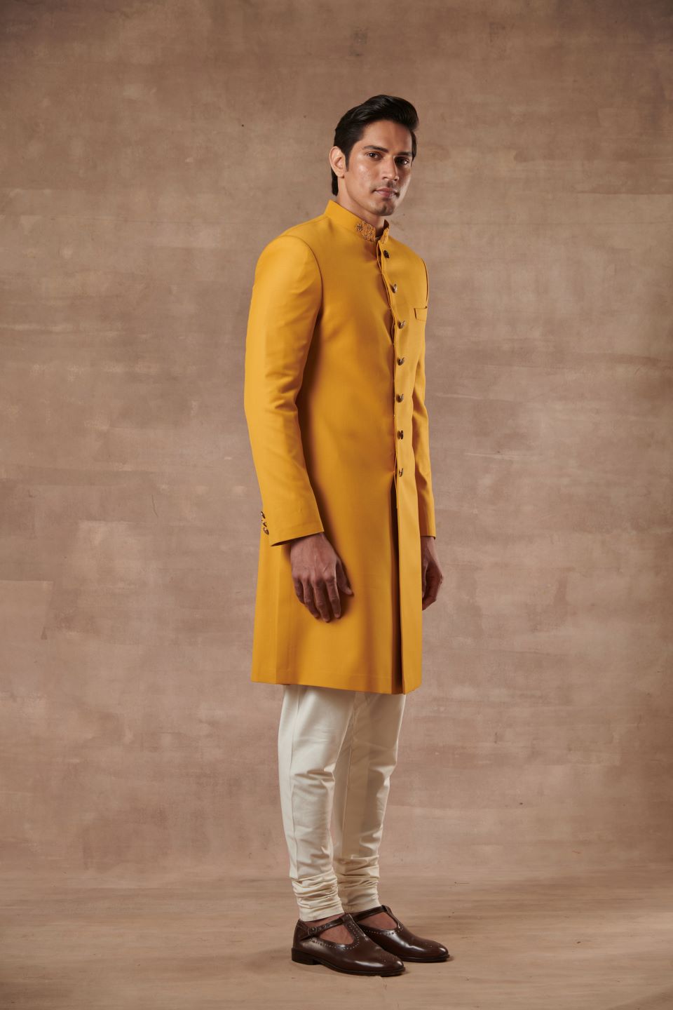 CLASSIC MUSTARD SHERWANI SET 4
