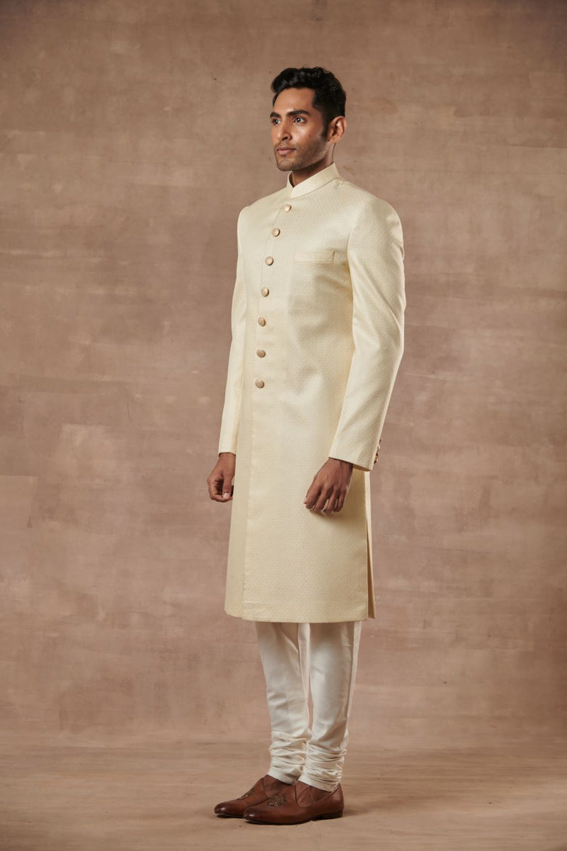 Gargee Designer's IVORY BROCADE SHERWANI SET Gargee