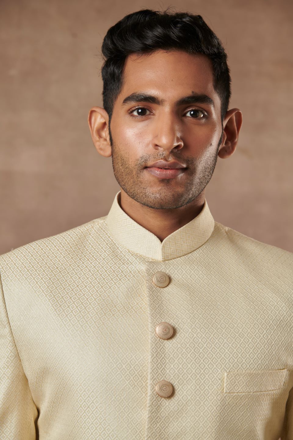 Gargee Designer's IVORY BROCADE SHERWANI SET Gargee