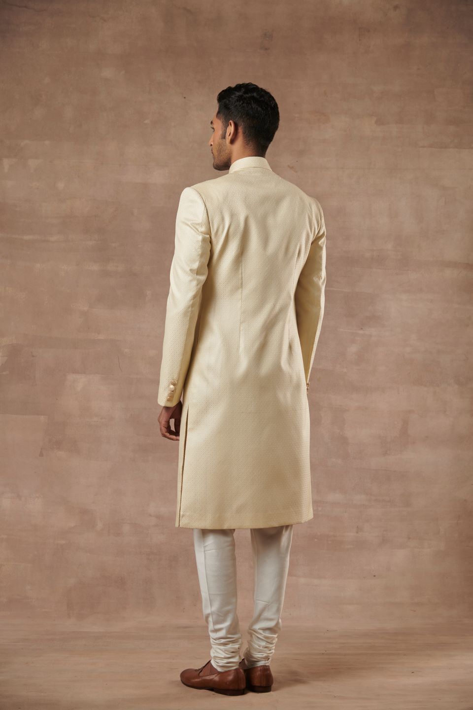 Gargee Designer's IVORY BROCADE SHERWANI SET Gargee