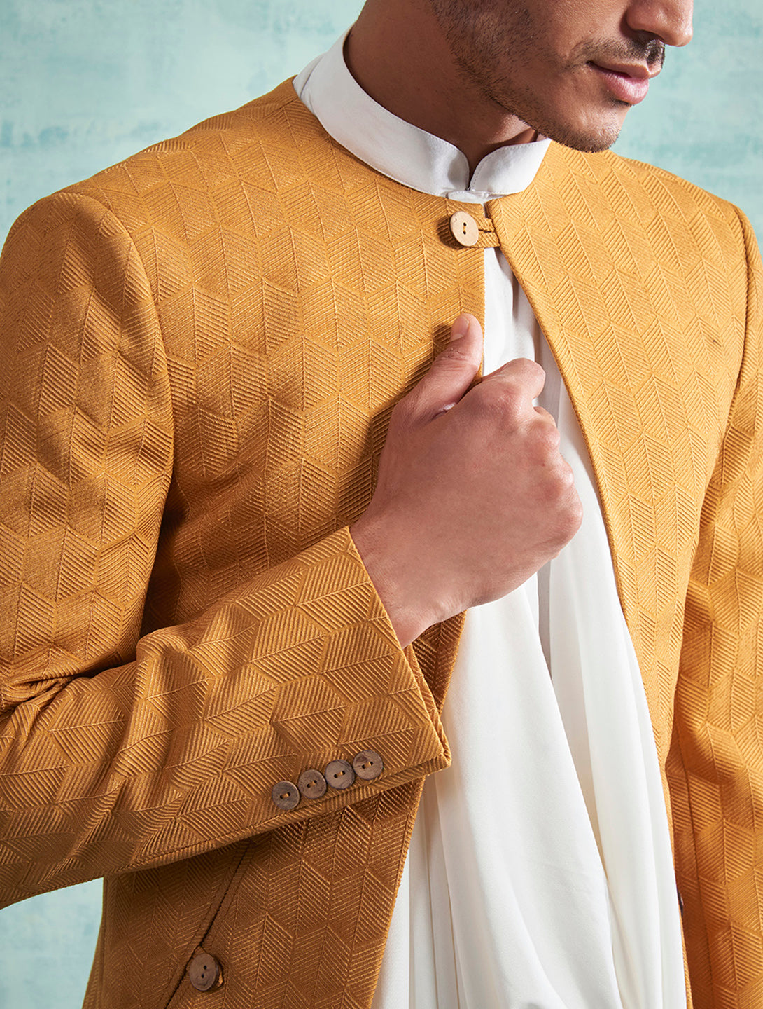 YELLOW EMBROIDERED SHRUG SET 3