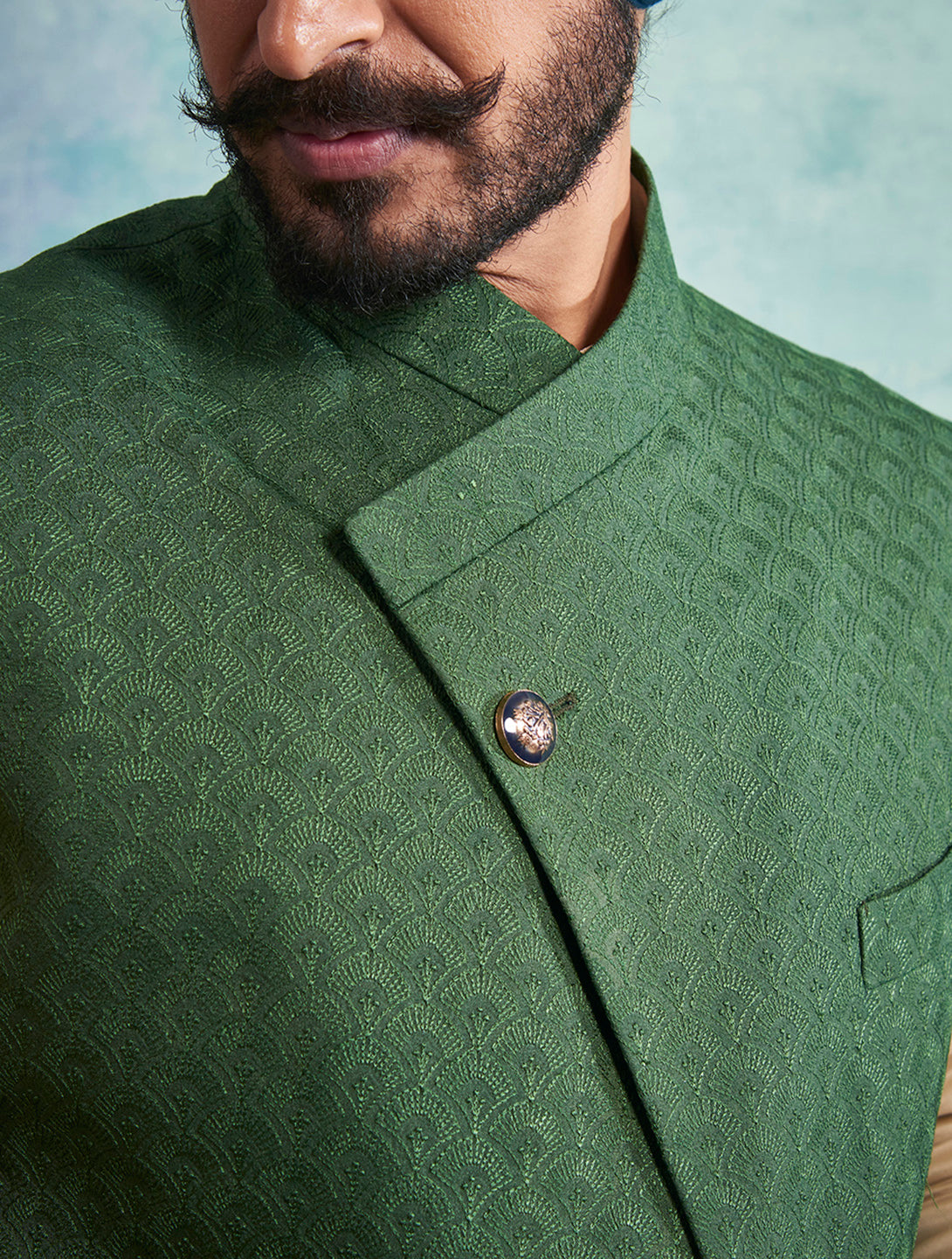 GREEN EMBROIDERED SHRUG SET 4