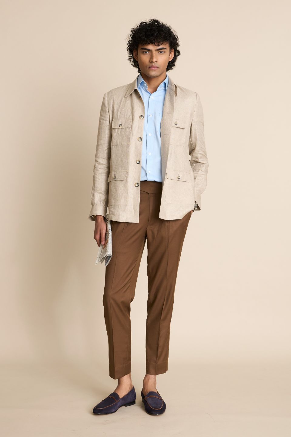 Gargee Designer's NATURAL LINEN SHACKET TOP Gargee