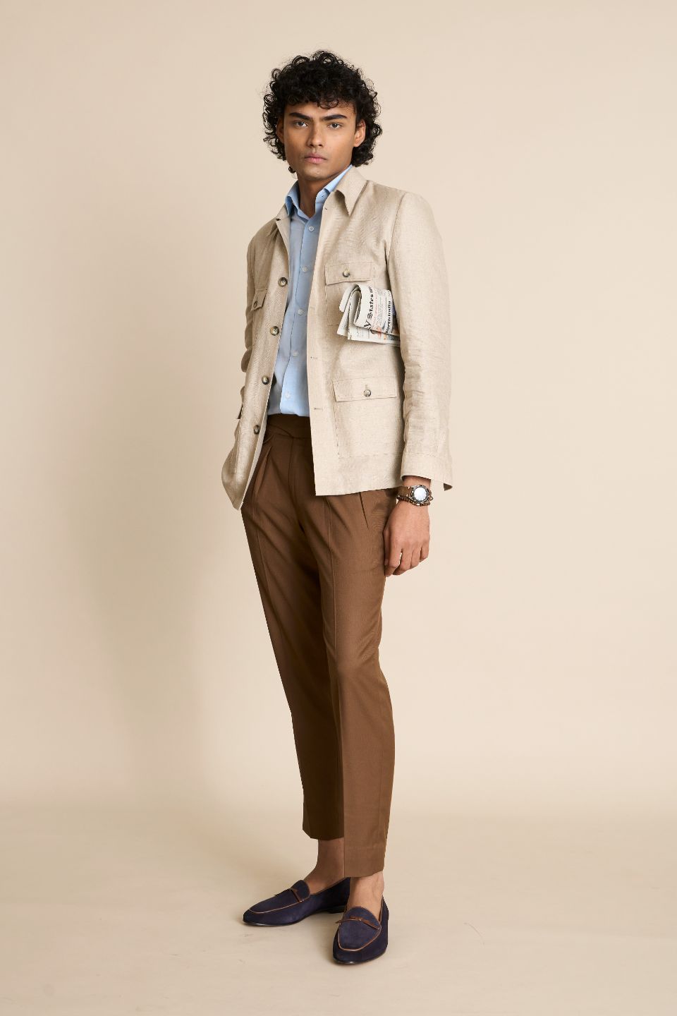 Gargee Designer's NATURAL LINEN SHACKET TOP Gargee