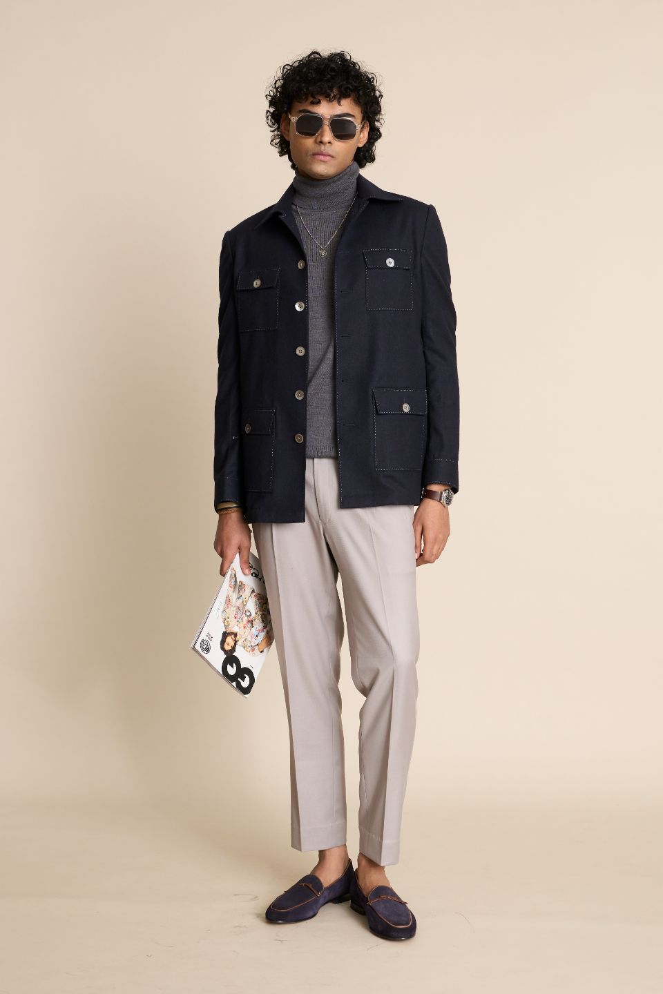 Gargee Designer's BLUE FLANNEL SHACKET TOP Gargee