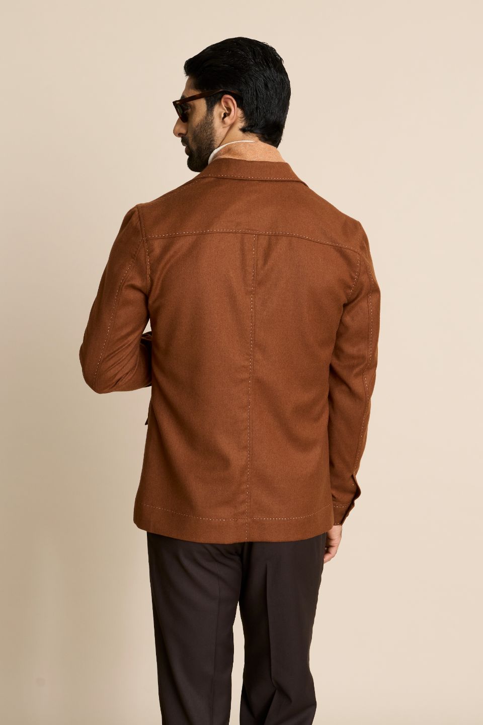 Gargee Designer's TAN FLANNEL SHACKET TOP Gargee