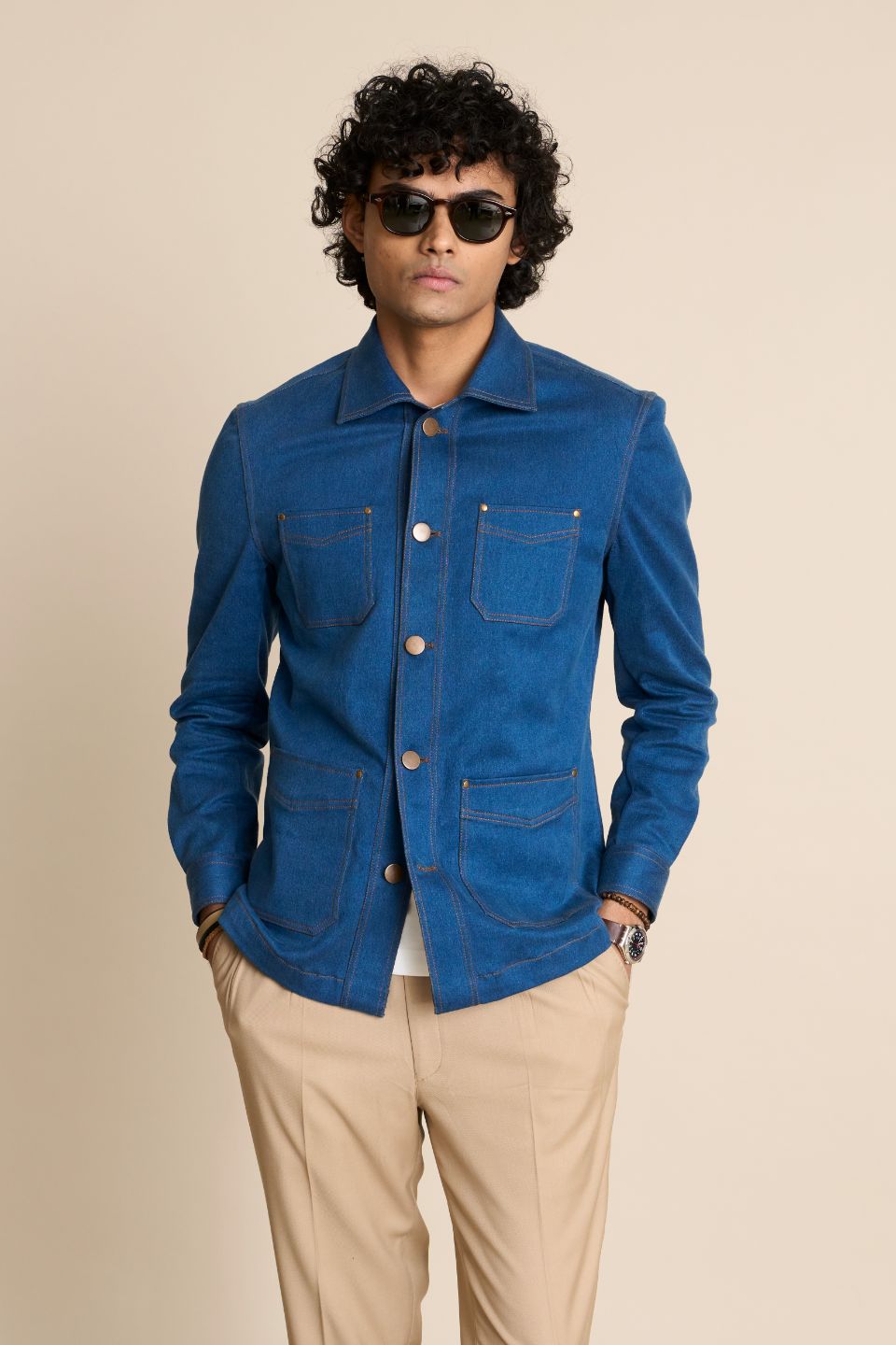 Gargee Designer's INDIGO DENIM SHACKET TOP Gargee