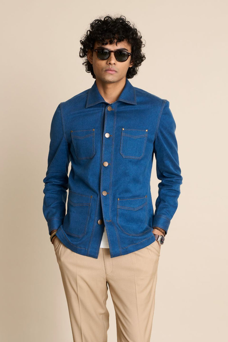 Gargee Designer's INDIGO DENIM SHACKET TOP Gargee