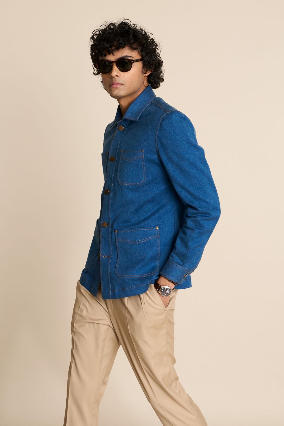 Gargee Designer's INDIGO DENIM SHACKET TOP Gargee