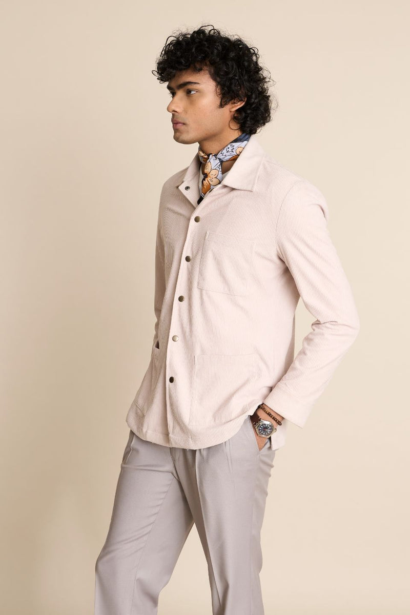 Gargee Designer's CHALK CORDUROY SHACKET TOP Gargee