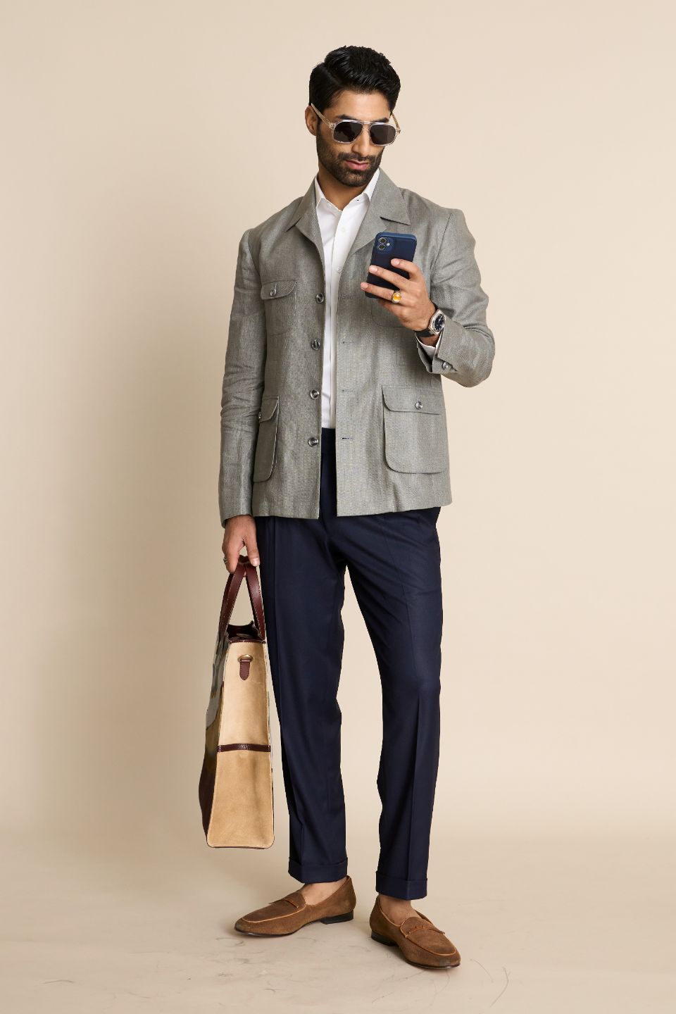 Gargee Designer's ASH LINEN SHACKET TOP Gargee