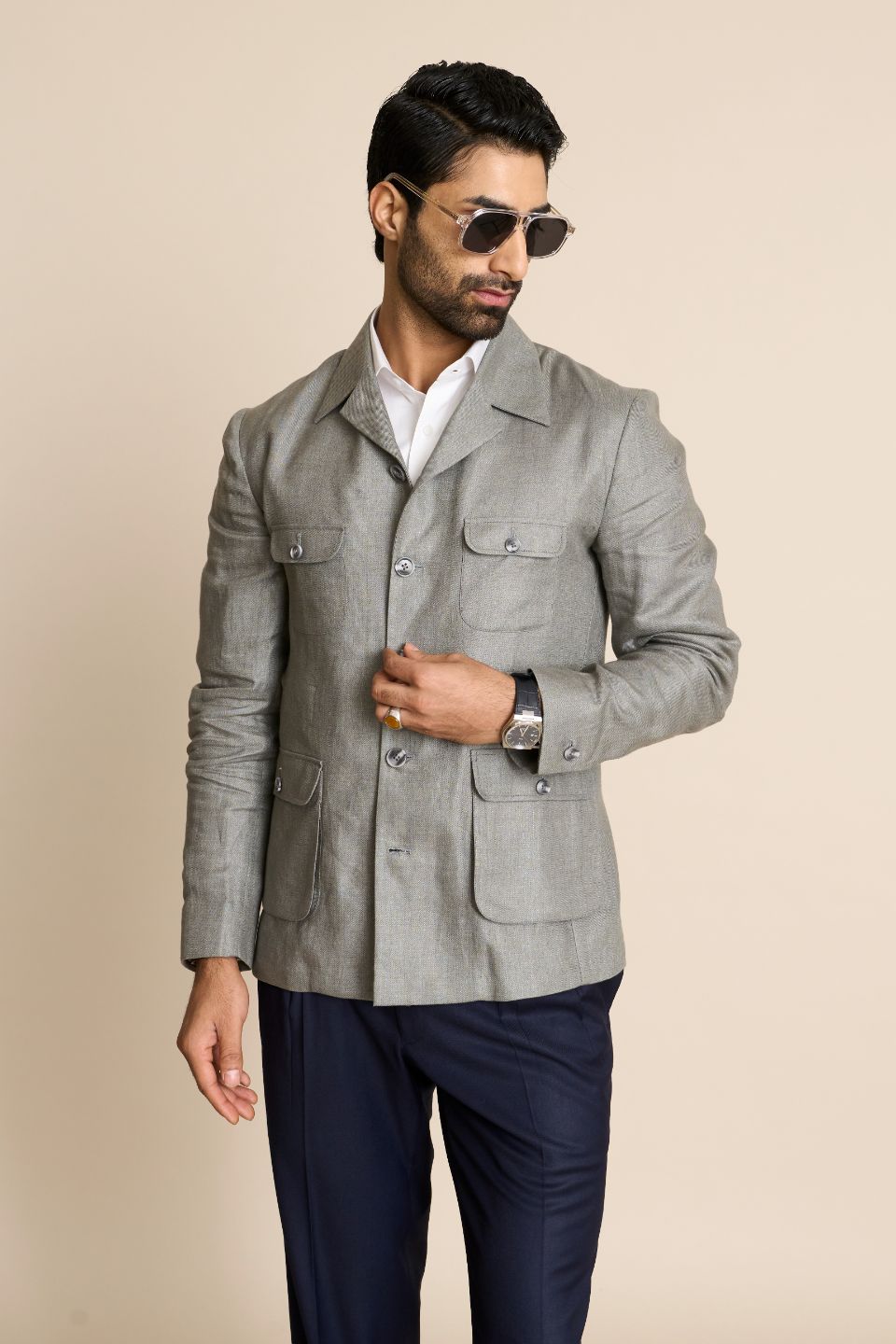 Gargee Designer's ASH LINEN SHACKET TOP Gargee