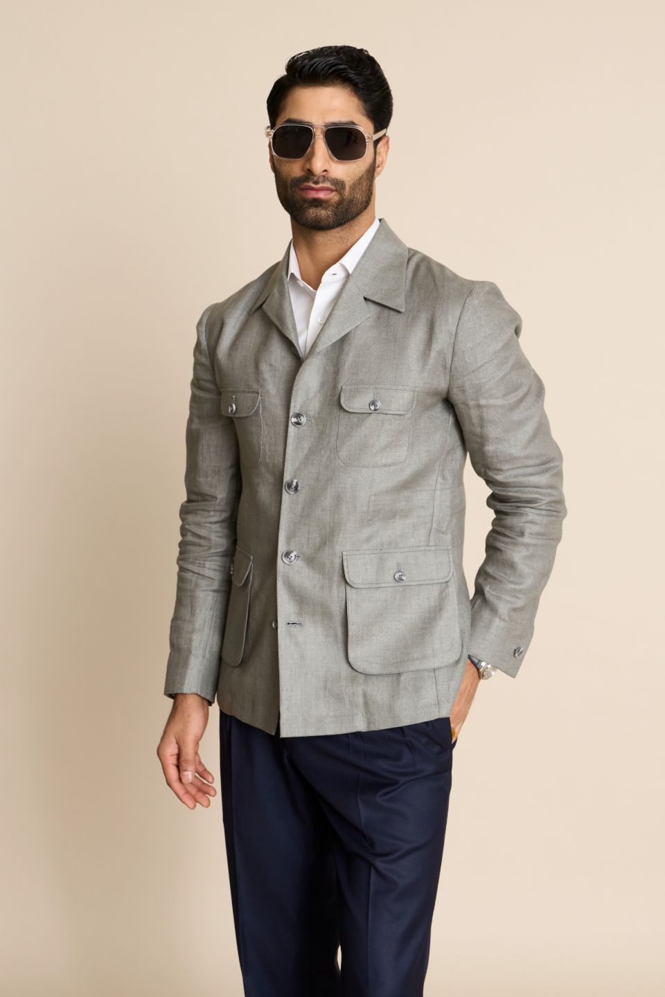Gargee Designer's ASH LINEN SHACKET TOP Gargee