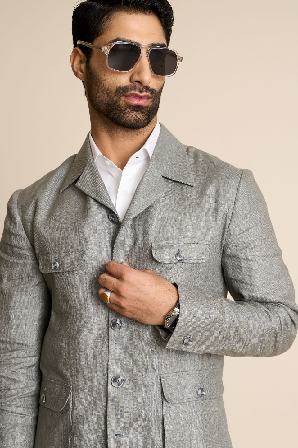 Gargee Designer's ASH LINEN SHACKET TOP Gargee