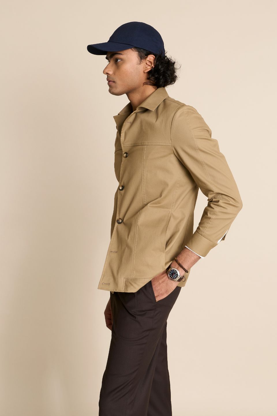 Gargee Designer's BEIGE COTTON SHACKET TOP Gargee