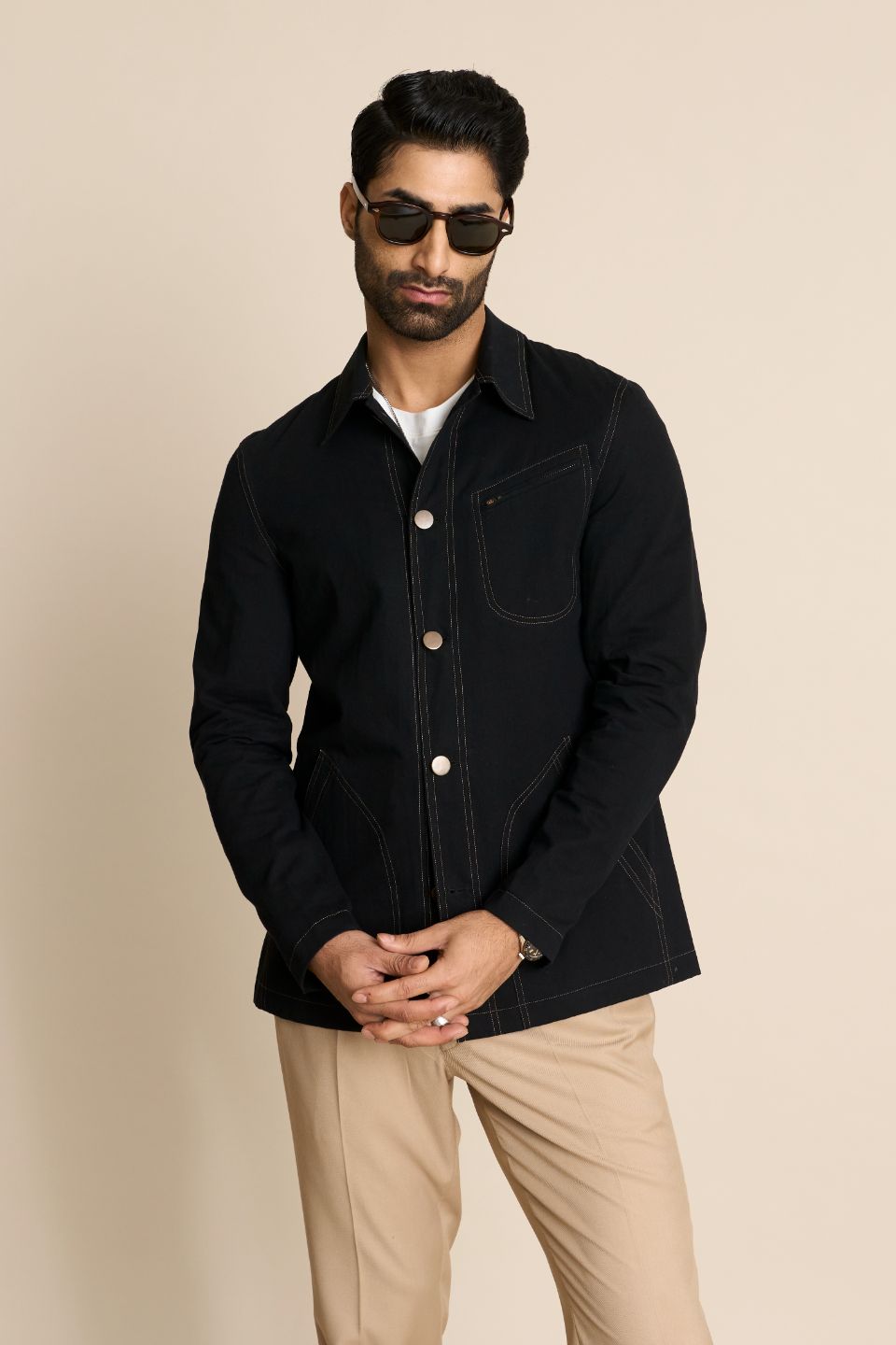 Gargee Designer's BLACK DENIM SHACKET TOP Gargee