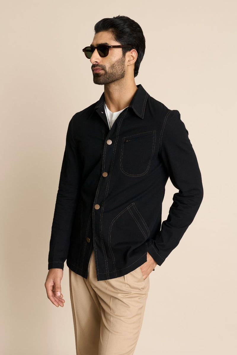 Gargee Designer's BLACK DENIM SHACKET TOP Gargee