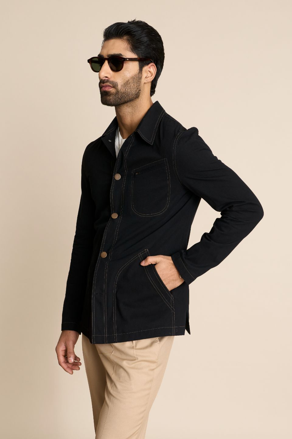 Gargee Designer's BLACK DENIM SHACKET TOP Gargee