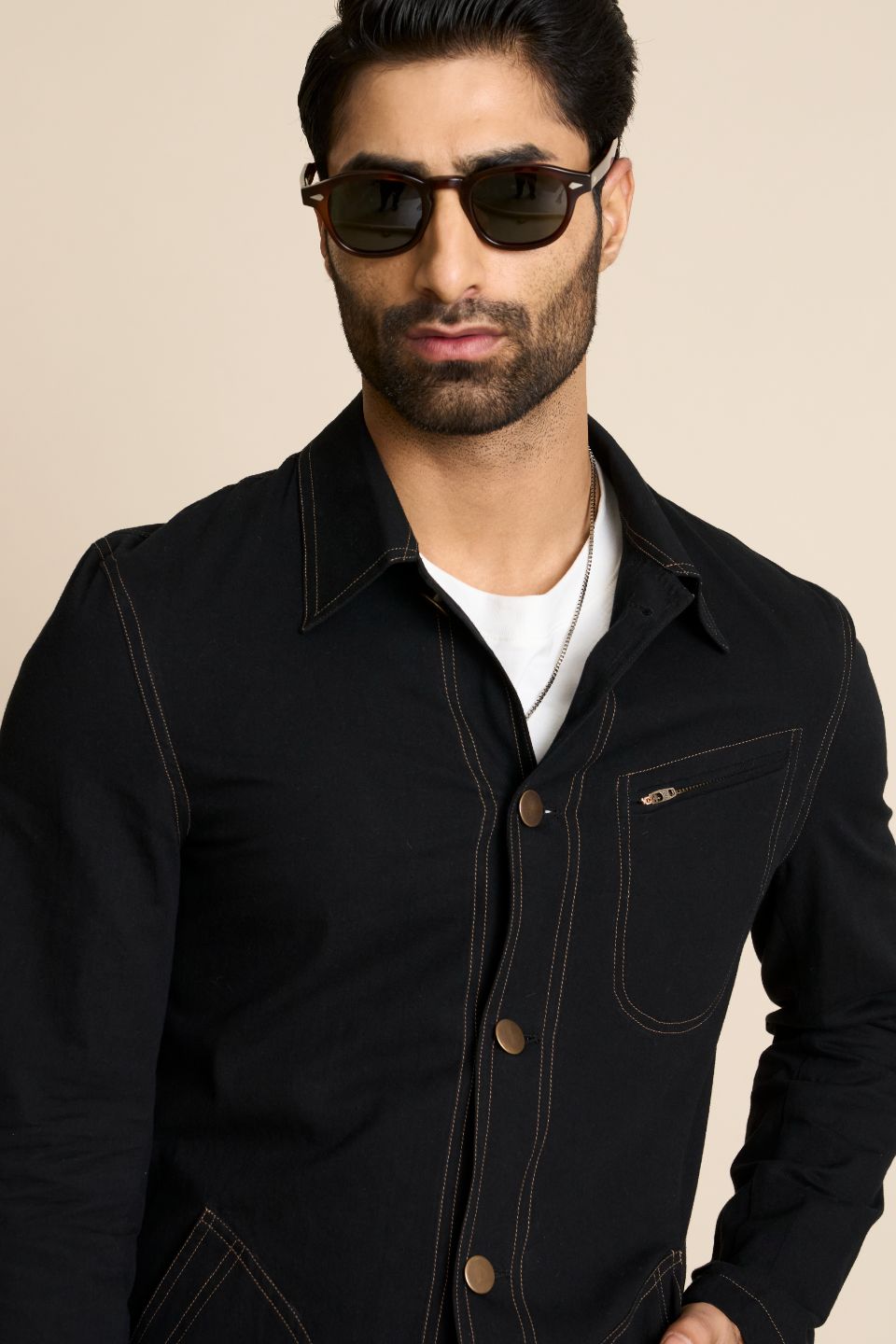 Gargee Designer's BLACK DENIM SHACKET TOP Gargee
