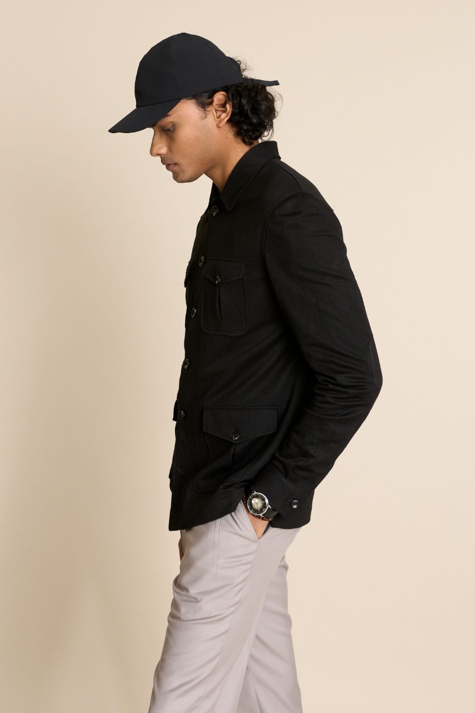 Gargee Designer's BLACK KNIT SHACKET TOP Gargee