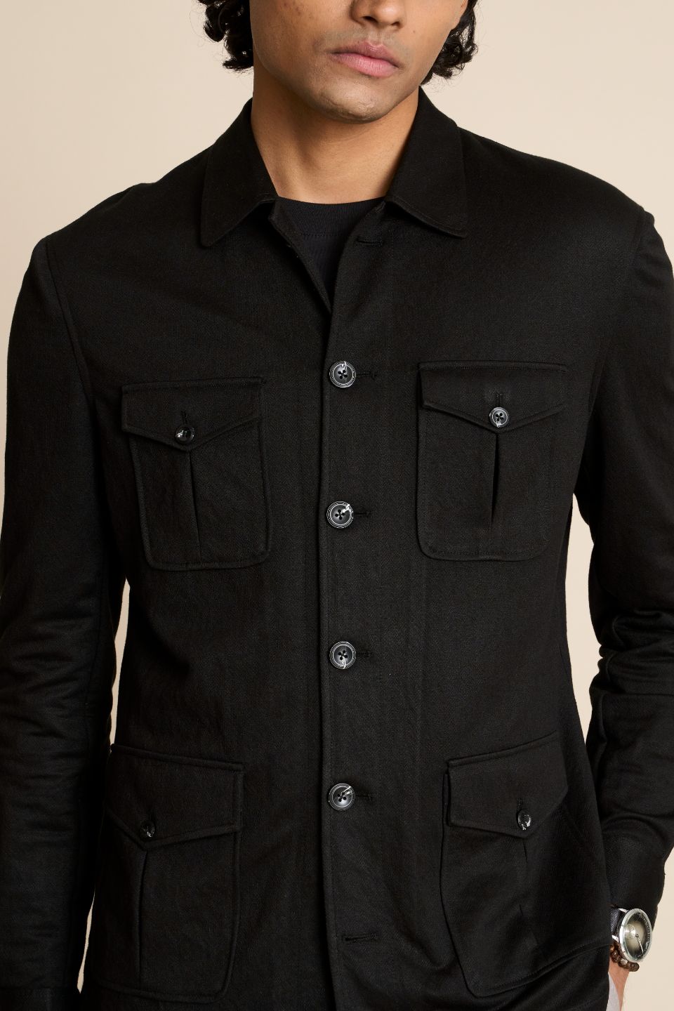Gargee Designer's BLACK KNIT SHACKET TOP Gargee