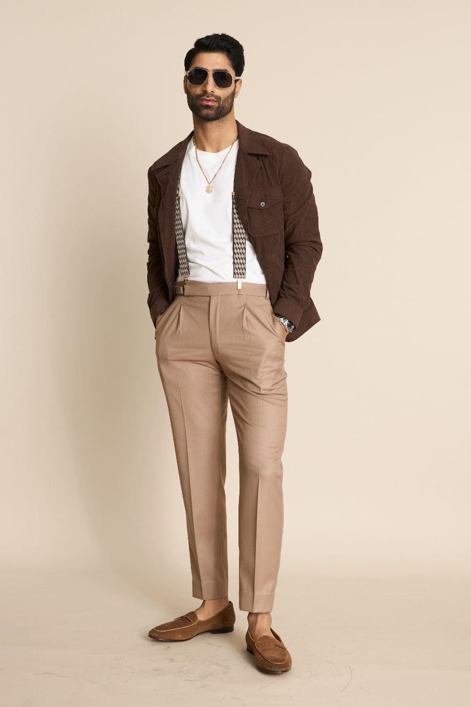 Gargee Designer's TAN CORDUROY SHACKET TOP Gargee