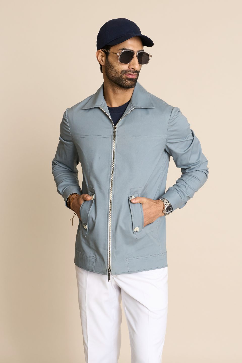 Gargee Designer's GREY ZIPPER CASUAL SHACKET Gargee