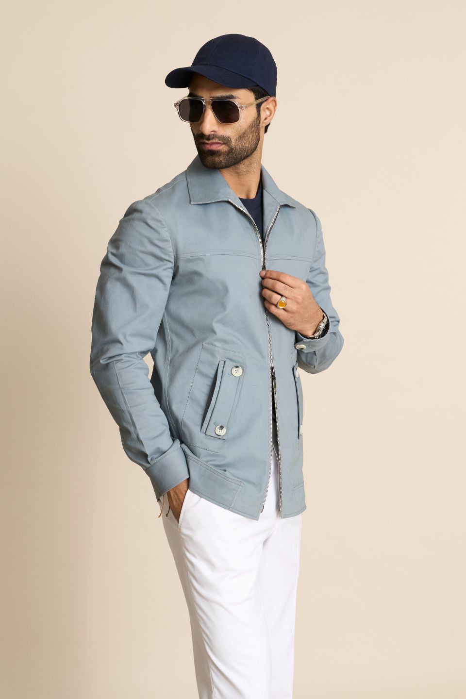 Gargee Designer's GREY ZIPPER CASUAL SHACKET Gargee