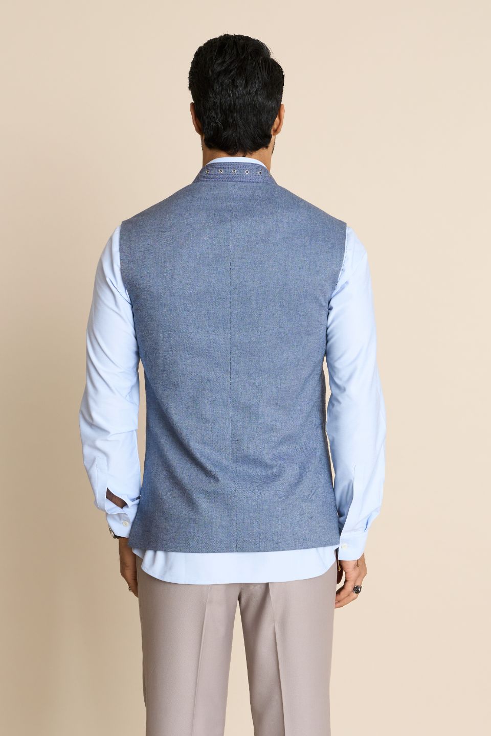 Gargee Designer's DENIM ZIPPER EYELIT DOWN VEST Gargee