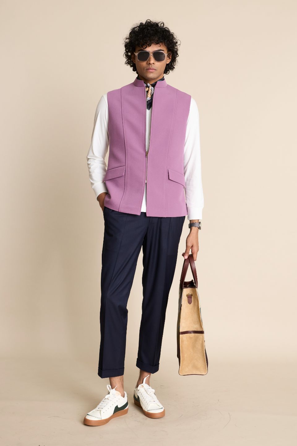 Gargee Designer's LAVENDER ZIPPER DOWN VEST Gargee